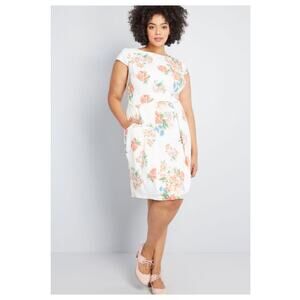 ModCloth White Floral Elegant Reflections Dress Sz.S NWT